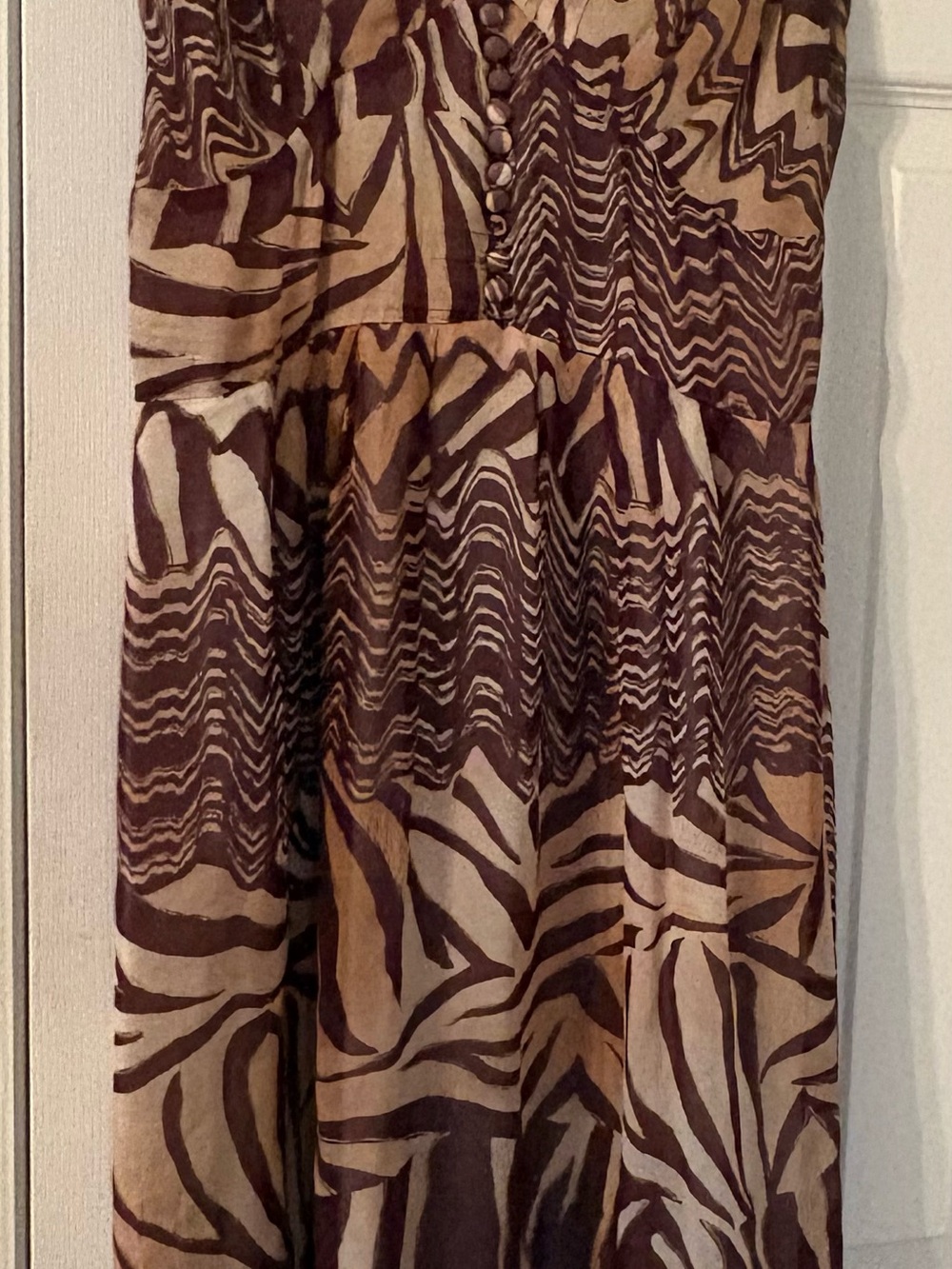Searle Brown & Cream Printed Maxi Dress